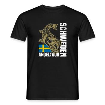 Sweden Fishing - Men's T-Shirt - black - Front - AI Model Male 178 light (178cm)