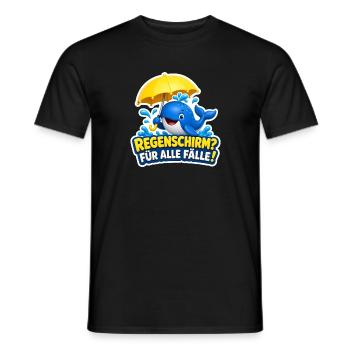 Wal Regenschirm für alle Fälle Lustiger Spruch - Männer T-Shirt - Schwarz - Vorne - AI Model Male 178 light (178cm)
