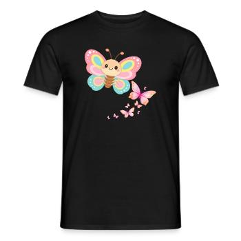 Pastellschmetterling Motiv - Männer T-Shirt - Schwarz - Vorne - AI Model Male 178 light (178cm)