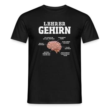 Lehrer Gehirn Unterricht - Männer T-Shirt - Schwarz - Vorne - AI Model Male 178 light (178cm)