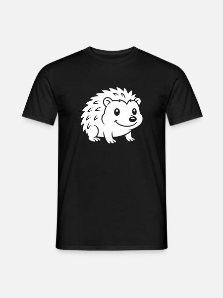 Igel Silhouette Herbst Tiermotiv - Männer T-Shirt - Schwarz