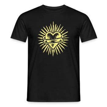 Herzsonne Strahlendes Herz - Männer T-Shirt - Schwarz - Vorne - AI Model Male 178 light (178cm)