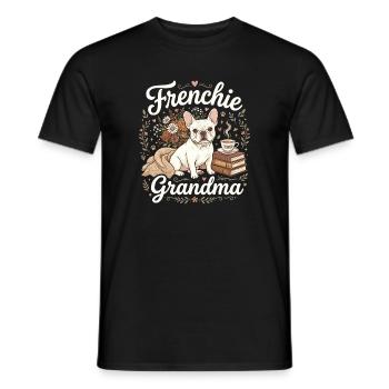 Frenchie Grandma Florale Wärme - Männer T-Shirt - Schwarz - Vorne - AI Model Male 178 light (178cm)
