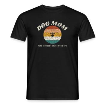 Dog Mom Retro Vintage Sunset - Men's T-Shirt - black - Front - AI Model Male 178 light (178cm)