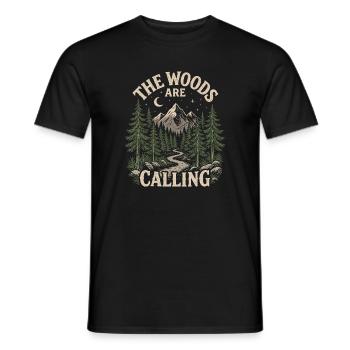 Outdoor-Abenteuer – Der Wald ruft - Männer T-Shirt - Schwarz - Vorne - AI Model Male 178 light (178cm)
