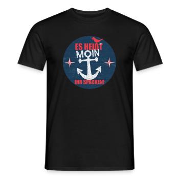 Es_heisst_Moin-_Ihr_Spacken - Männer T-Shirt - Schwarz - Vorne - AI Model Male 178 light (178cm)