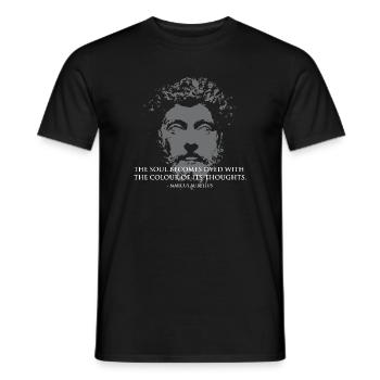 Portrait de Marc Aurèle - T-shirt homme - noir - Devant - AI Model Male 178 light (178cm)