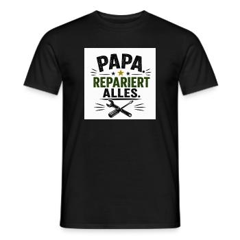 Papa repariert alles - Männer T-Shirt - Schwarz - Vorne - AI Model Male 178 light (178cm)