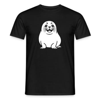 Süße Robbe Silhouette - Männer T-Shirt - Schwarz - Vorne - AI Model Male 178 light (178cm)