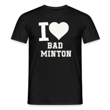 Ich liebe Badminton Herz - Männer T-Shirt - Schwarz - Vorne - AI Model Male 178 light (178cm)