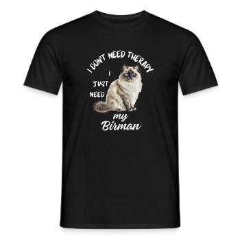 Birman-Katzentherapie - Männer T-Shirt - Schwarz - Vorne - AI Model Male 178 light (178cm)