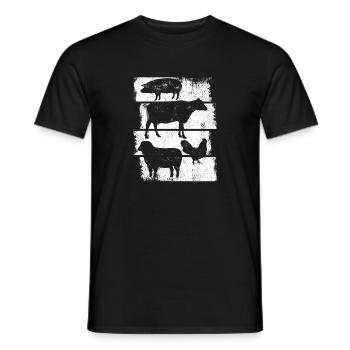 Animaux de la ferme - T-shirt homme - noir - Devant - AI Model Male 178 light (178cm)