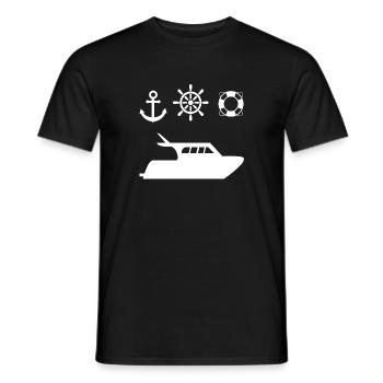Motorboat - Men's T-Shirt - black - Front - AI Model Male 178 light (178cm)