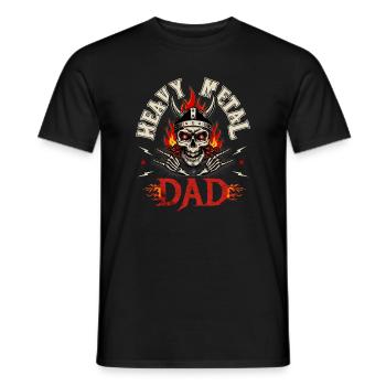 Heavy Metal Dad Skull Rock Hand Gift - T-shirt homme - noir - Devant - AI Model Male 178 light (178cm)