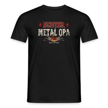 Real Metal Grandpa Heavy Metal Gift - Men's T-Shirt - black - Front - AI Model Male 178 light (178cm)