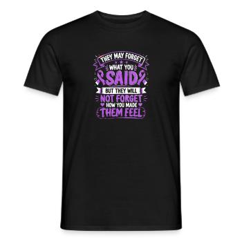 Alzheimers Awareness Ribbon Dementia Awareness - Men's T-Shirt - black - Front - AI Model Male 178 light (178cm)