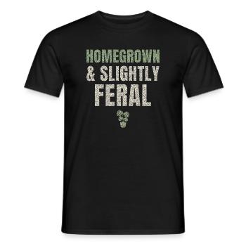 Homegrown And Slightly Feral - Men's T-Shirt - black - Front - AI Model Male 178 light (178cm)