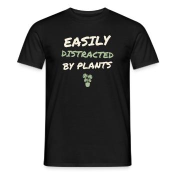 Easily Distracted By Plants - Men's T-Shirt - black - Front - AI Model Male 178 light (178cm)