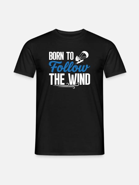 Follow – Kitesurfing T-Shirt - Männer T-Shirt - Schwarz