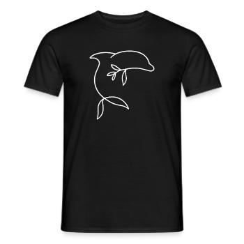Minimalist dolphin with leaf fin - Men's T-Shirt - black - Front - AI Model Male 178 light (178cm)