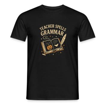 Teacher Grammar Halloween - Men's T-Shirt - black - Front - AI Model Male 178 light (178cm)
