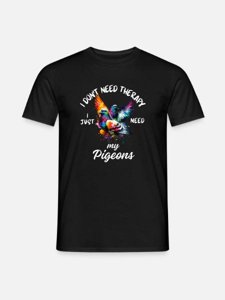 Pigeon Therapy Art - Men's T-Shirt - black