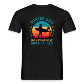 Funny Surfing Dad Birthday Gift for Surfer - Men's T-Shirt - black - Front - AI Model Male 178 light (178cm)