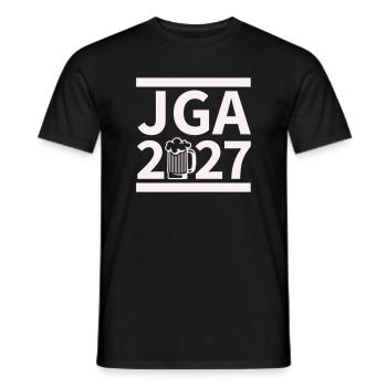 Conception de la célébration de la bière pour la fête de garçon 2027 - T-shirt homme - noir - Devant - AI Model Male 178 light (178cm)