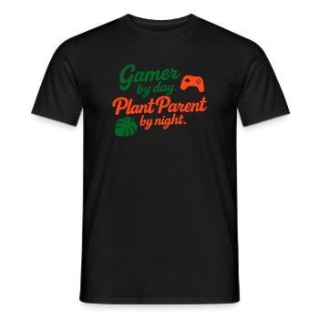 Gamer by Day Plant Parent by Night Shirt - Men's T-Shirt - black - Front - AI Model Male 178 light (178cm)