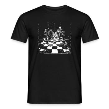 Chess Drawing - Men's T-Shirt - black - Front - AI Model Male 178 light (178cm)