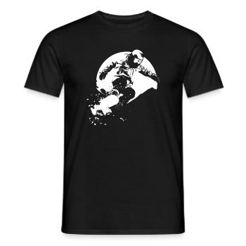 Snowboarder Drawing - Men's T-Shirt - black - Front - AI Model Male 178 light (178cm)
