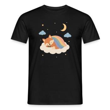 Sleeping fox under the rainbow - Men's T-Shirt - black - Front - AI Model Male 178 light (178cm)
