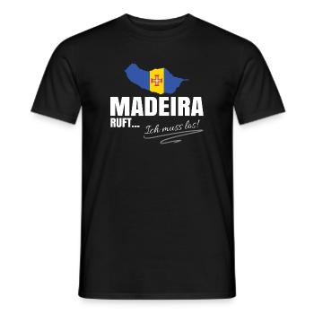 Madeira Auswandern - Männer T-Shirt - Schwarz - Vorne - AI Model Male 178 light (178cm)