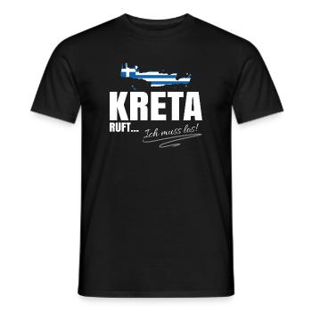 Kreta Auswandern - Männer T-Shirt - Schwarz - Vorne - AI Model Male 178 light (178cm)