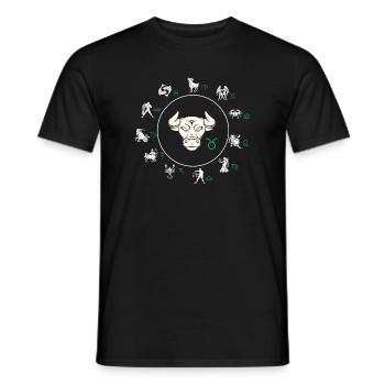 Zodiac sign Taurus - Men's T-Shirt - black - Front - AI Model Male 178 light (178cm)