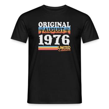 Vintage August 1976 Vintage Retro Birthday - Men's T-Shirt - black - Front - AI Model Male 178 light (178cm)