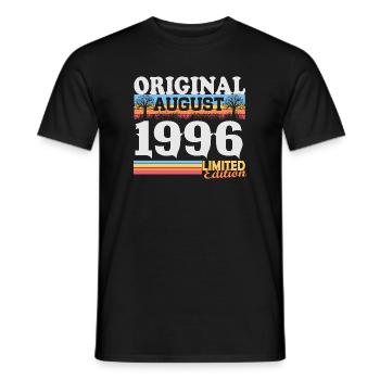 Vintage August 1996 Vintage Retro Birthday - Men's T-Shirt - black - Front - AI Model Male 178 light (178cm)