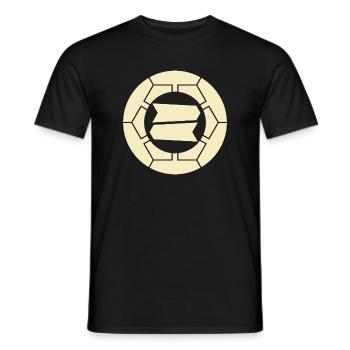Kamon japonais Hattori jaune pâle oriental vintage - T-shirt homme - noir - Devant - AI Model Male 178 light (178cm)