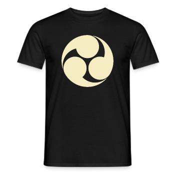 Oriental Vintage Pale Yellow Kobayakawa Japan Mon - Men's T-Shirt - black - Front - AI Model Male 178 light (178cm)