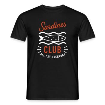Sardines Club Every Day - Men's T-Shirt - black - Front - AI Model Male 178 light (178cm)