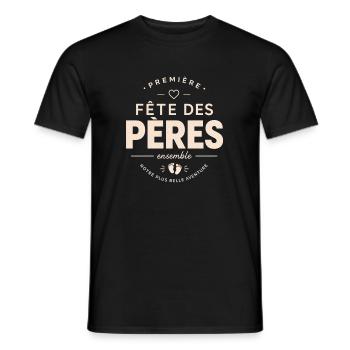 Première Fête des Pères ensemble - T-shirt homme - noir - Devant - AI Model Male 178 light (178cm)