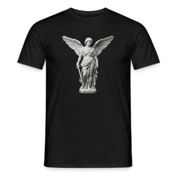 Winged Guardian Angel with Sword - Men's T-Shirt - black - Front - AI Model Male 178 light (178cm)