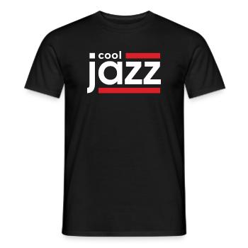 Cool Jazz Logo with Red Bars - Men's T-Shirt - black - Front - AI Model Male 178 light (178cm)