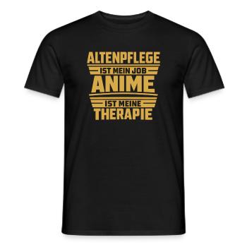 Altenpflege Anime Fan Pflegekraft Geschenk - Männer T-Shirt - Schwarz - Vorne - AI Model Male 178 light (178cm)