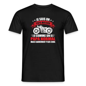 Papa Motard, Tee Shirt Humour Moto Homme Cadeau - T-shirt homme - noir - Devant - AI Model Male 178 light (178cm)