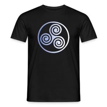 triskele blue fade - Men's T-Shirt - black - Front - AI Model Male 178 light (178cm)