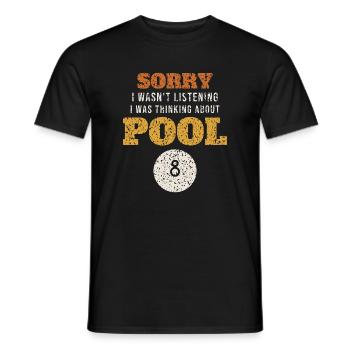 Thinking About Pool Funny - Men's T-Shirt - black - Front - AI Model Male 178 light (178cm)