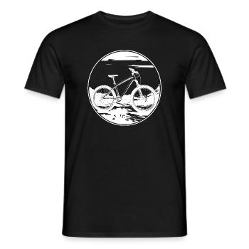 Mountain Biking Drawing - Men's T-Shirt - black - Front - AI Model Male 178 light (178cm)