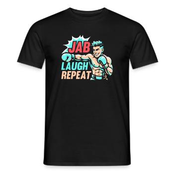 Jab Laugh Repeat Gloves Boxing Gloves - Men's T-Shirt - black - Front - AI Model Male 178 light (178cm)