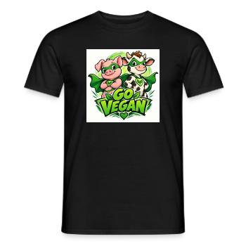 Adoptez les super-héros véganes - T-shirt homme - noir - Devant - AI Model Male 178 light (178cm)